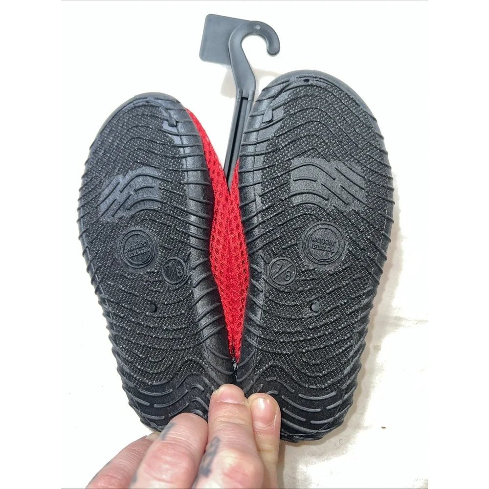 WONDER NATION Toddler Boys Kids Size 7-8 Water Shoes Mesh • Red / Grey